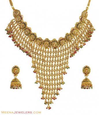 Indian Gold Chocker Set (22Kt) ( Antique Necklace Sets )