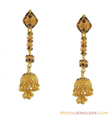 Gold Earrings (Chandelier) ( 22Kt Gold Fancy Earrings )