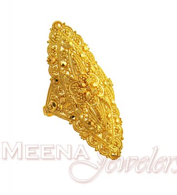 Filigree Indian Bridal Ring ( Ladies Gold Ring )