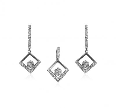 18k White Gold Diamond Pendant Set  ( Diamond Pendant Sets )