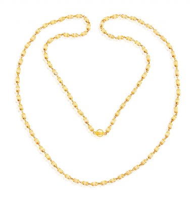 Gold White Tulsi Mala 26In ( 22Kt Long Chains (Ladies) )