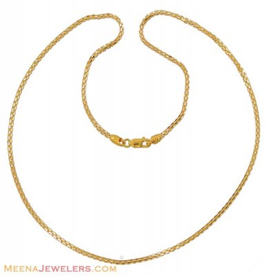 22 Kt Gold Chain (20 inches) ( Plain Gold Chains )