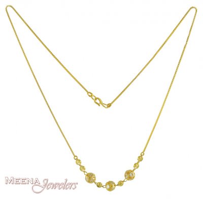 22k Designer Gold Chain  ( Necklace with Stones )