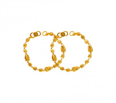22 Karat Gold Beads Maniya (2PC) ( 22Kt Baby Bracelets )