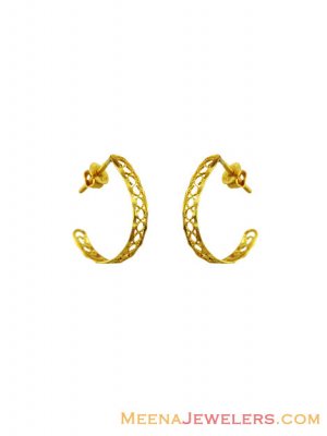 22k Fashionable Gold Hoop Earrings  ( Hoop Earrings )