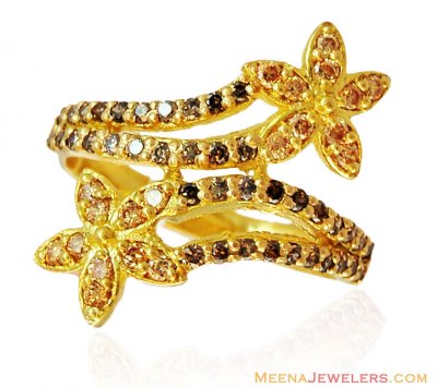 Ladies Fancy 22k Gold Floral Ring ( Ladies Signity Rings )