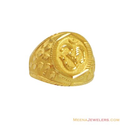 22k Gold Om Sign Mens Ring ( Religious Rings )