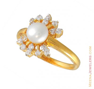 Signity Ring With Pearl ( Ladies Signity Rings )