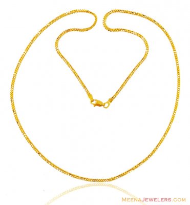22k Two Tone Long Chain (22 Inches) ( Plain Gold Chains )
