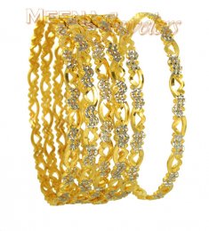 22Kt Gold Two Tone Bangles 