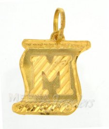 22Kt Initial Pendant (M)