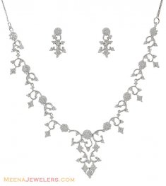 Signity  Necklace set ( White Gold Sets )