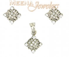 22Kt White Gold Pendant Set ( White Gold Pendant Sets )