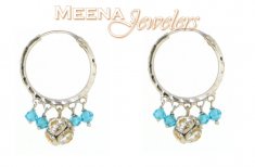 22Kt White Gold Hoop Earrings ( Hoop Earrings )