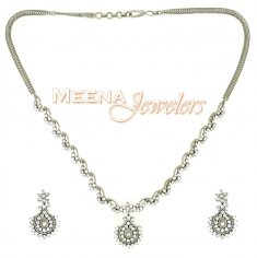22Kt White Gold Necklace Set