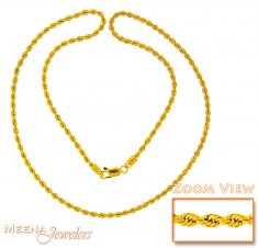 22 Kt Gold Rope Chain ( Plain Gold Chains )