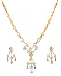 Gold Fancy Necklace Set ( Gold Designer Sets )