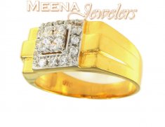 22Kt Gold Mens Signity Ring