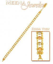 22Kt Gold  Three tone Ladies Bracelet ( Ladies Bracelets )