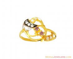 22k Fancy Colored Stones Ring 