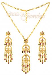 22Kt Gold Diamond Necklace Sets