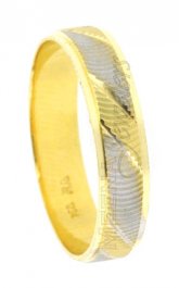 18Kt Gold Wedding band 2 Tone