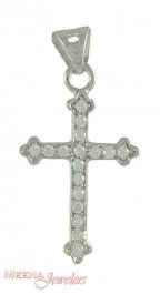18K White Gold Cross Pendant