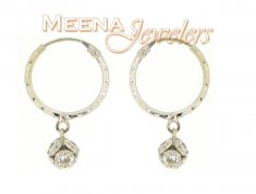 22Kt White Gold Hoop Earrings ( Hoop Earrings )