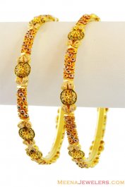 22K Indian Gold Filigree Bangles ( Gold Bangles )