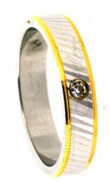 18Kt White Gold Wedding Band with machine cutting
