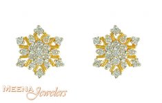 Gold Earrings with Signity