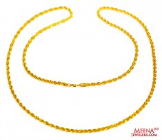 22 Kt Hollow Rope Chain (26 Inches)