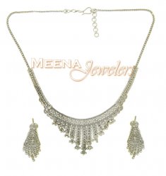 22Kt White Gold Necklace Set
