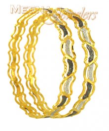 22Kt Gold Black Rhodium Ladies Bangles