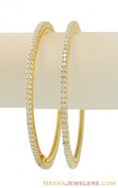 18K Diamond Bangles(2 pcs)