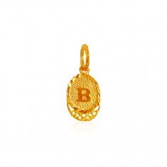 22Kt Gold (B) Pendant with Initial ( Initial Pendants )