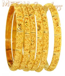 22Kt Gold Bangles (Set of 6)