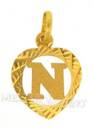 22Kt Gold Initial Pendant ( Initial Pendants )