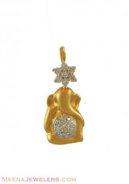 18Kt Gold Lord Ganesh Diamond Pendant