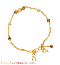 Enamel paint gold bracelet