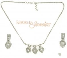 22Kt White Gold Necklace Set