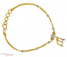 22k gold Bracelet with 2 tone hangings.