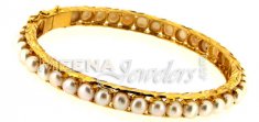 22 Kt Gold Pearls Bangle