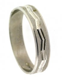 18Kt White Gold Designer Wedding Band ( Wedding Bands )