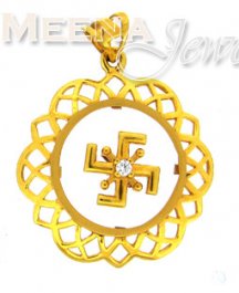22 Kt Gold Swastik Pendant