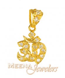 Gold Fancy Om Pendant