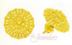 22Kt Gold Earrings with Filigree 