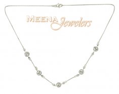 22kt white Gold Chain (Necklace) with CZ