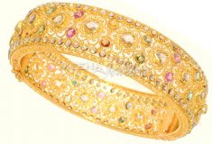 22Kt Gold  Polki Diamond Bangles ( Diamond Bangles )
