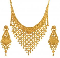 Gold Necklace, Earrings Set ( 22 Kt Gold Sets )